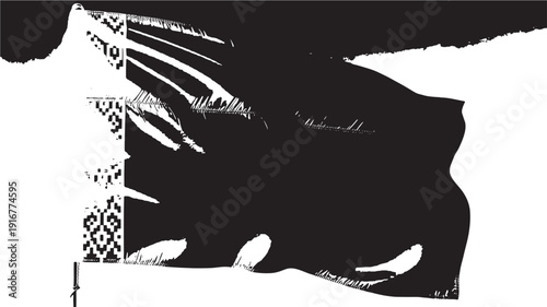 Hand with Aztec Pattern on Wrist in Dramatic Black and White with High Contrast for Cultural Advertising