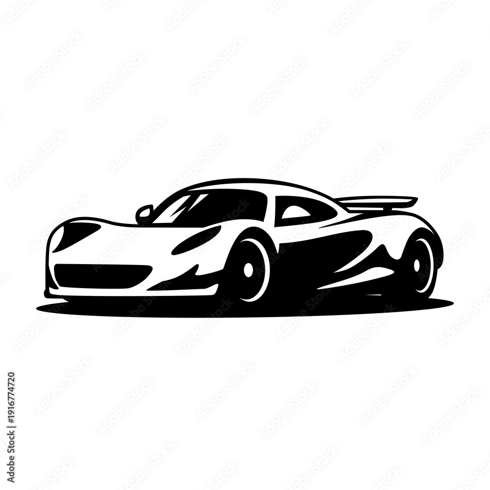 Obraz premium Simple super car vector on White background. use for logo or illustration