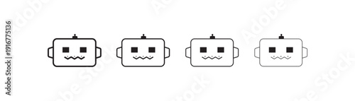 Robot icon Simple thin line flat symbol, isolated on white background. Robot icon design, logo, app, UI. Vector illustration, EPS10