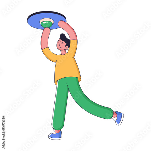 An illustration showing smart light designed in flat style