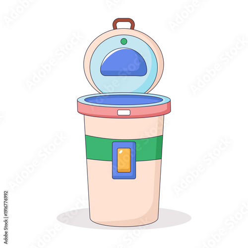 A flat style illustration of smart bin
