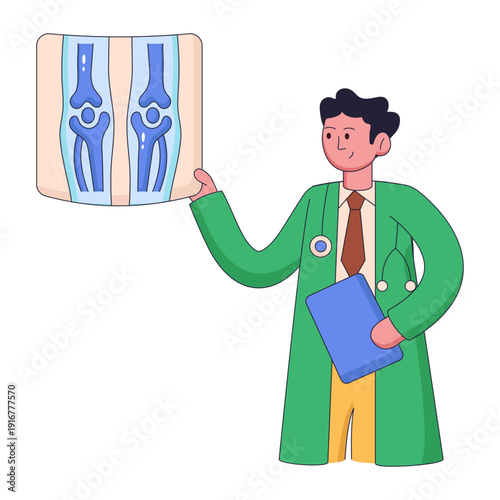 A flat style illustration depicting x ray