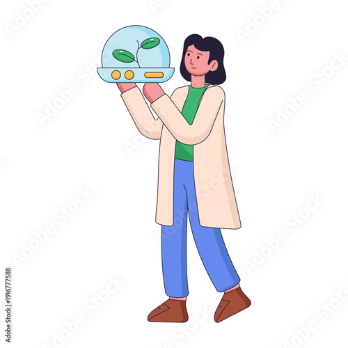 A flat style illustration depicting incubator