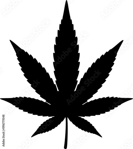 cannabis silhouette line art vector illustration with a white background
