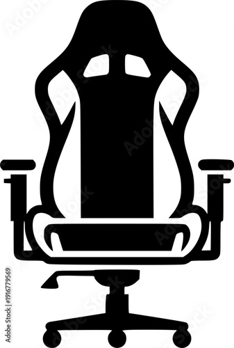 gaming chair silhouette line art vector illustration with a white background
