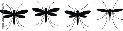 Mosquito, Insect, Vector, Silhouette, Pest, Bug, Outline, Icon, Symbol, Graphic, Minimal, Design, Shape, Fly, Clipart, Template, Emblem, Black, Illustration, Collection