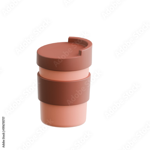 3D Illustration of Coffee Cup Icon