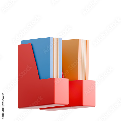 3D Illustration of Document File Icon