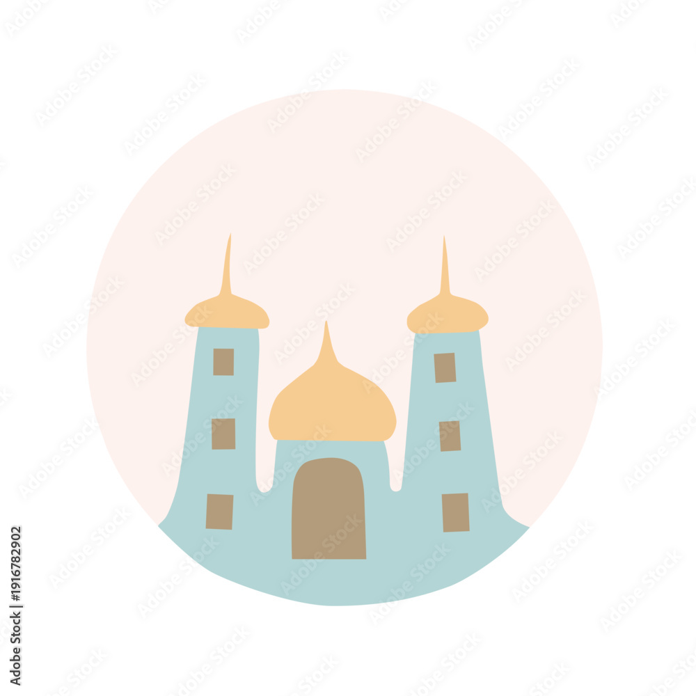 Fototapeta premium Islamic Mosque Illustration for Ramadan and Eid Mubarak Concept