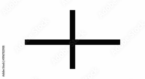 Abstract geometric plus symbol representing addition, crossroad, or a basic navigation point in a simple graphic design on a white background for conceptual use