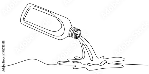 oil pouring bottle continuous one line drawing, Car Engine Oil, Car Service line icon continuous one line drawing, Continuous line of oil jerry cans.one line drawing of packaging jerry