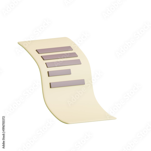 3D Illustration of Paper Document Icon