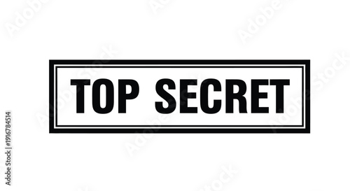 Black rectangle with bold text reading top secret silhouette