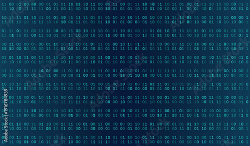 Symmetric Binary Data Grid - Abstract Digital Interface with Central Vignette and Teal Glow