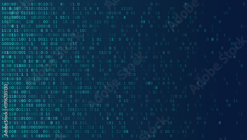 Digital Data Ingress - Abstract Binary Stream Dissolving from Left to Right in Deep Teal