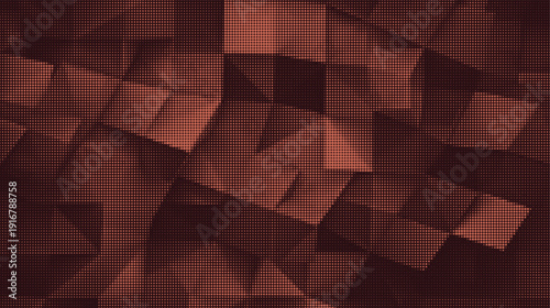 Abstract dark red geometric pattern with grids and squares