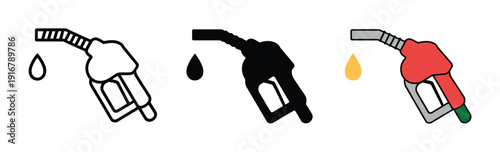Refuel Gun Icon on White Background, Clean Vector Illustration Representing Fuel Nozzle