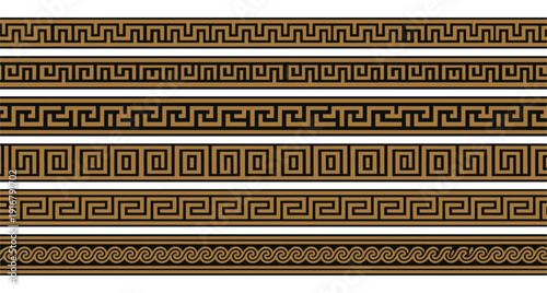 Seamless Greek Classic Ornament and Pattern for Border and Frame, Elegant Vector Design