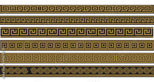 Seamless Greek Classic Ornament and Pattern for Border and Frame, Elegant Vector Design