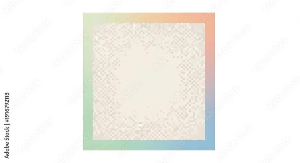 Fototapeta premium A blurry image of a white rectangle with a multicolored border