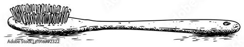 Hairbrush grooming tool sketch drawing