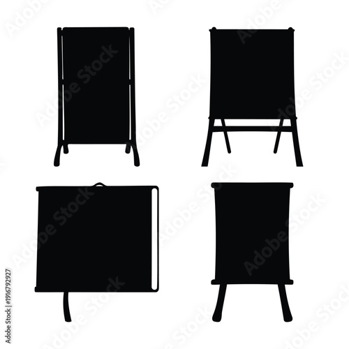 A-frame stands and easels silhouette collection for outdoor and indoor advertising displays