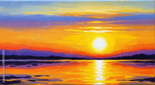 A serene sunset over a peaceful body of water