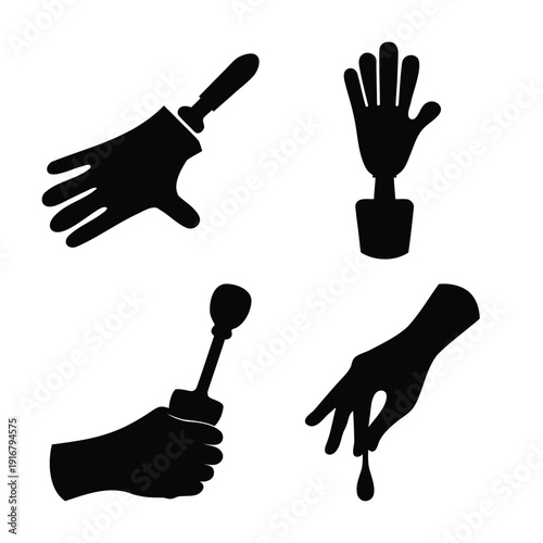 Essential nail art and manicure accessories in a stylish silhouette collection