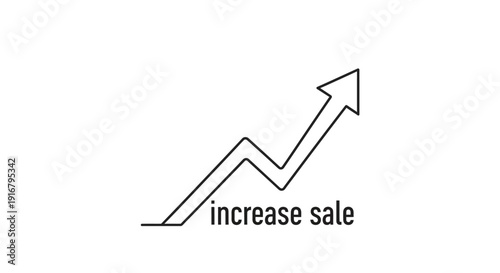 Line graph illustrating upward trend with text indicating sales growth