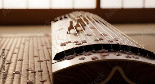 A close-up of an old wooden carved door handle featuring an intricate acoustic guitar neck design for a musician who loves playing blues and jazz music