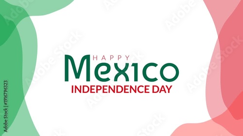 Mexican Independence Day animated background with red and green smoke and patriotic design. Perfect for celebration videos and event promotions.