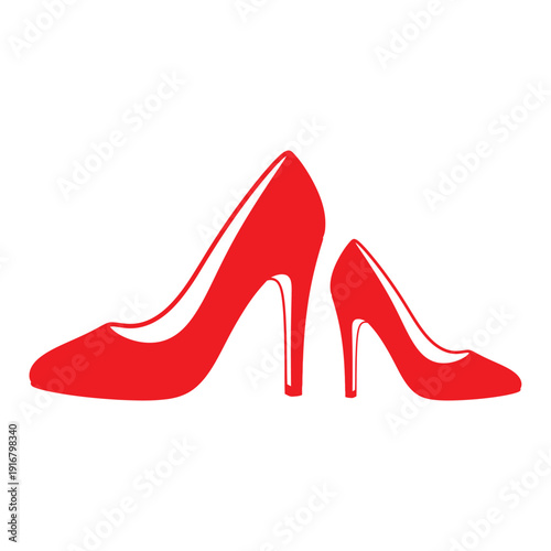 Red High Heel Shoes Fashion Illustration.