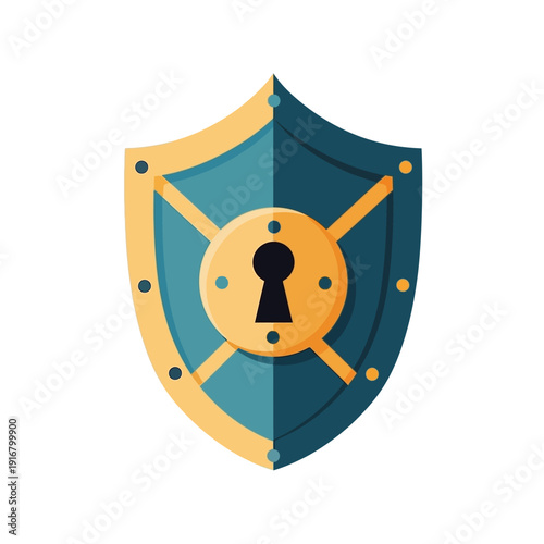Shield with Keyhole Security Protection.