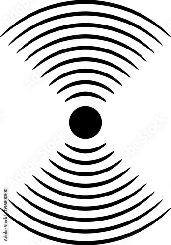 Vibration signal. Sonar wave radio scan circle