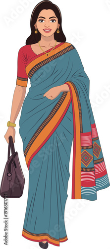 Bangladeshi women wearing saree vector art