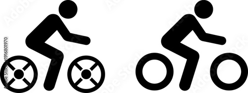 Silhouette of cyclists riding bicycles in dynamic motion