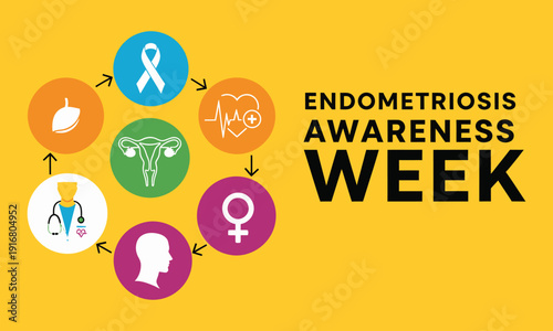Endometriosis awareness week colorful infographic