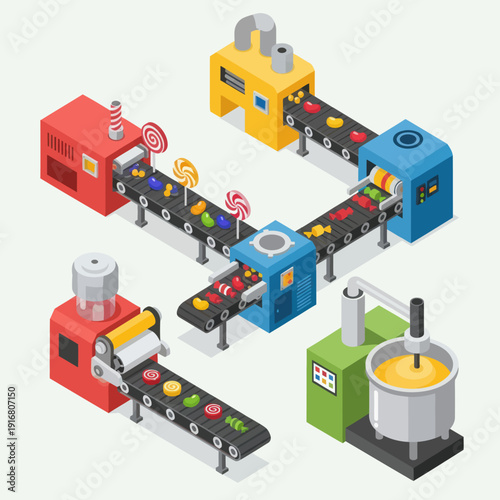 Industrial Factory Production Line Machines Assembly.