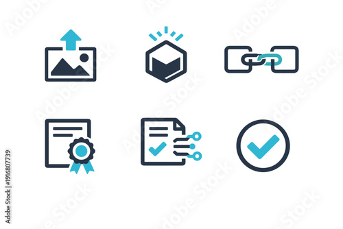 Mint vector icon labels generation document artwork image smart contract scalable simple