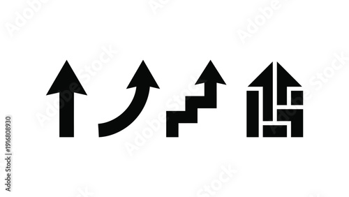 Black Arrows Pointing Upward on White Background, Symbolizing Growth and Progress Free Download Black Arrows Pointing Upward on White Background, Symbolizing Growth and Progress - GFXLoad