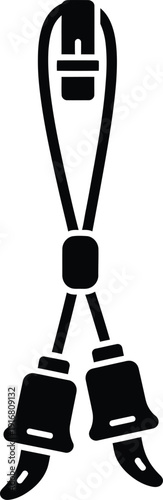 Silhouette Illustration of seatbelt with attached car safety seatbelt locks