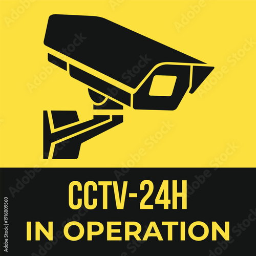 Wall CCTV Camera Warning Sign or a Surveillance Camera Notice vector design
