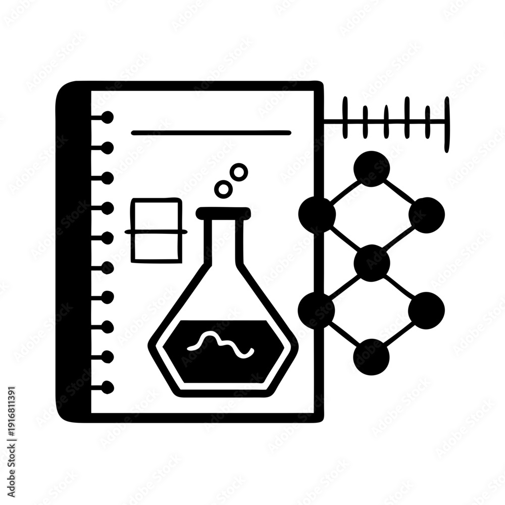 Fototapeta premium Laboratory Documentation and Molecular Analysis Silhouette Icon