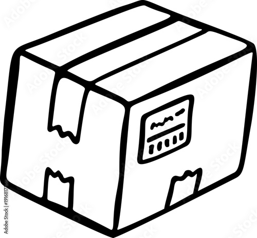 Doodle Package Box Hand Drawn