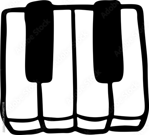 Hand Drawn Piano Keys Doodle