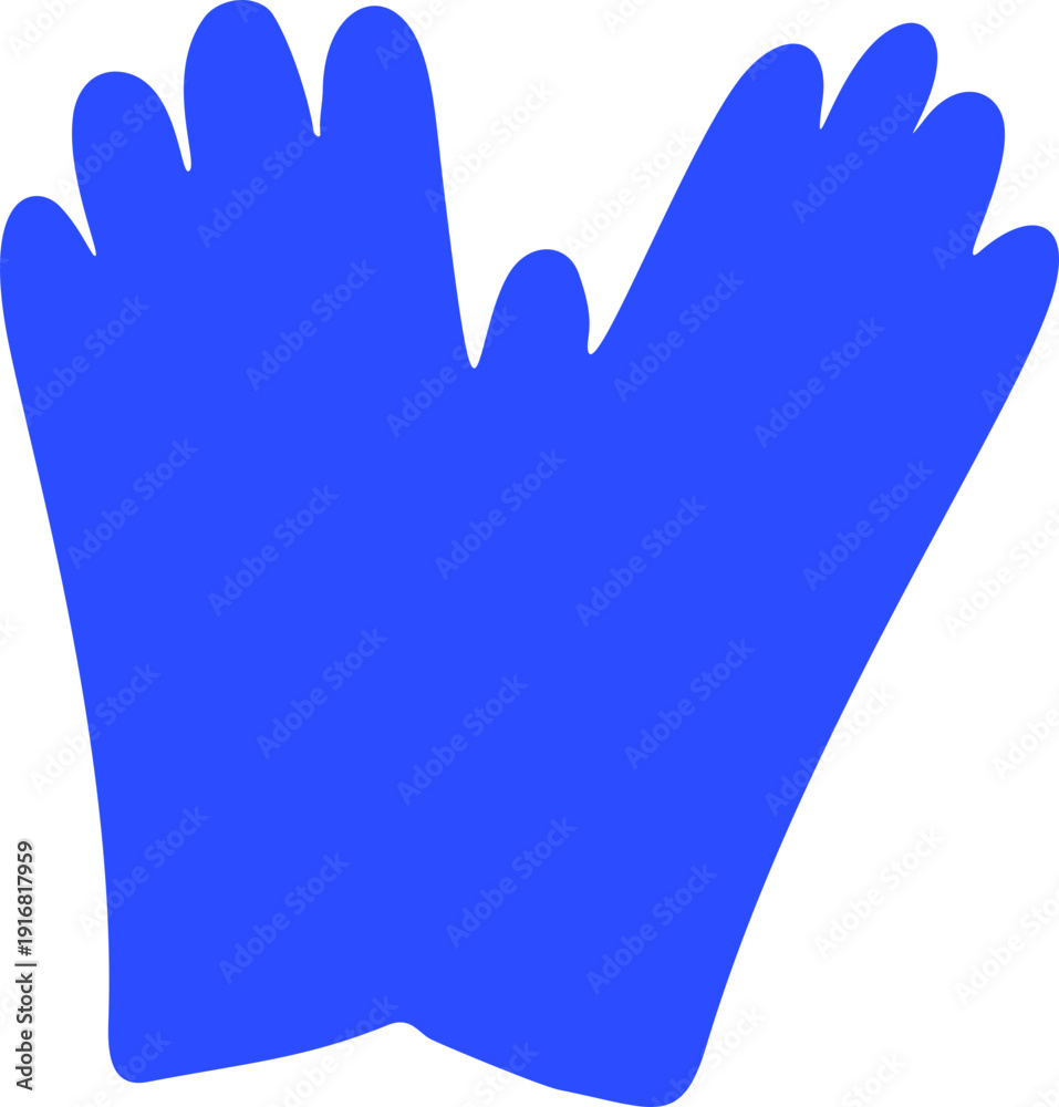 Fototapeta premium Cartoon Blue Gloves Doodle