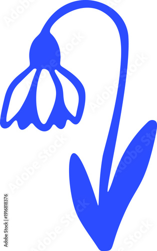 Simple Bluebell Flower Doodle