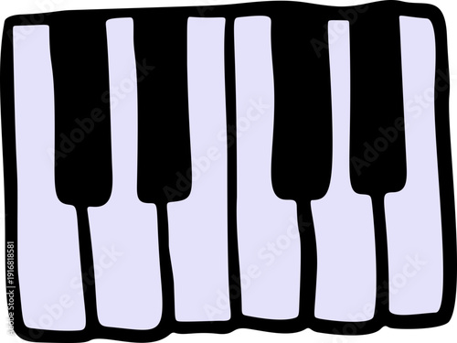 Hand Drawn Doodle Piano Keys