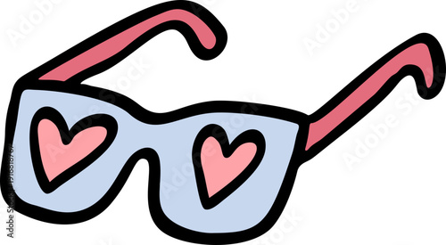 Doodle Heart Sunglasses Hand Drawn