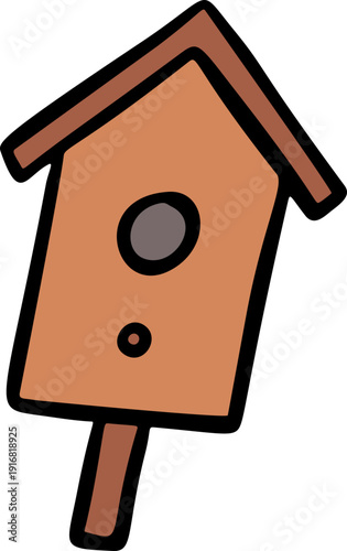 Birdhouse Doodle Hand Drawn